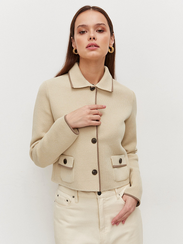 Элира жакет трикотажный (светло-бежевый, 44-46)