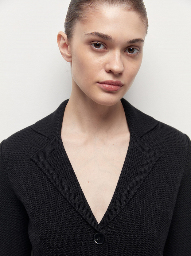 Имбирь жакет трикотажный (черный, 46)