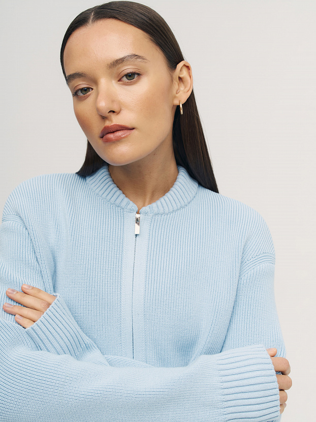 Честер джемпер (бомбер) трикотажный (св.голубой, 44-46)