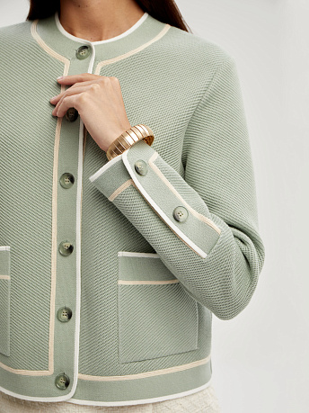 Жакет с акцентной отделкой кантом Майя