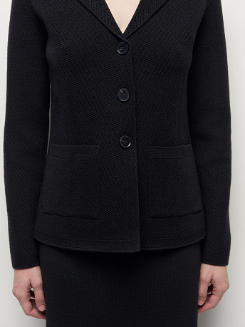 Жакет полуприталенный из шерсти мериноса Имбирь