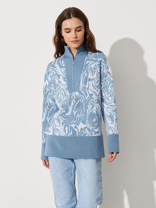 Грация джемпер трикотажный (серо-голубой, 44-46)