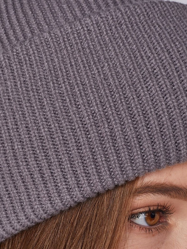 Ботаника комплект (шапка+шарф) трикотажный (серо-фиолетовый, 56-58)