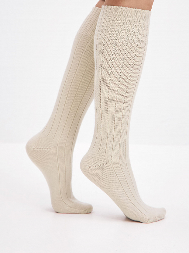 Гольфы трикотажные Степ (молочный, 36-40)