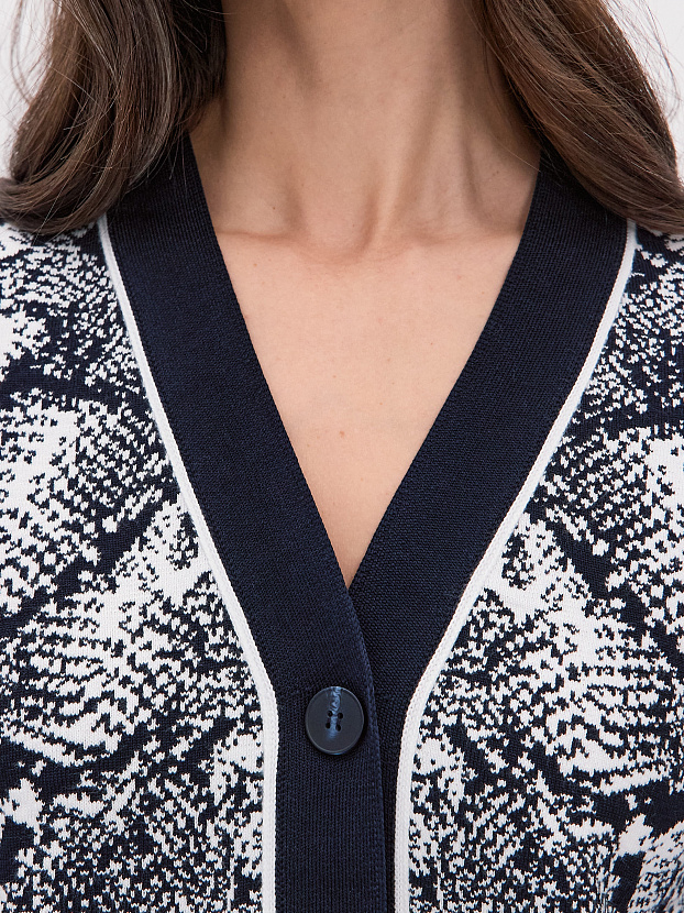 Сандро кардиган трикотажный (т.синий/белый, 44-46)