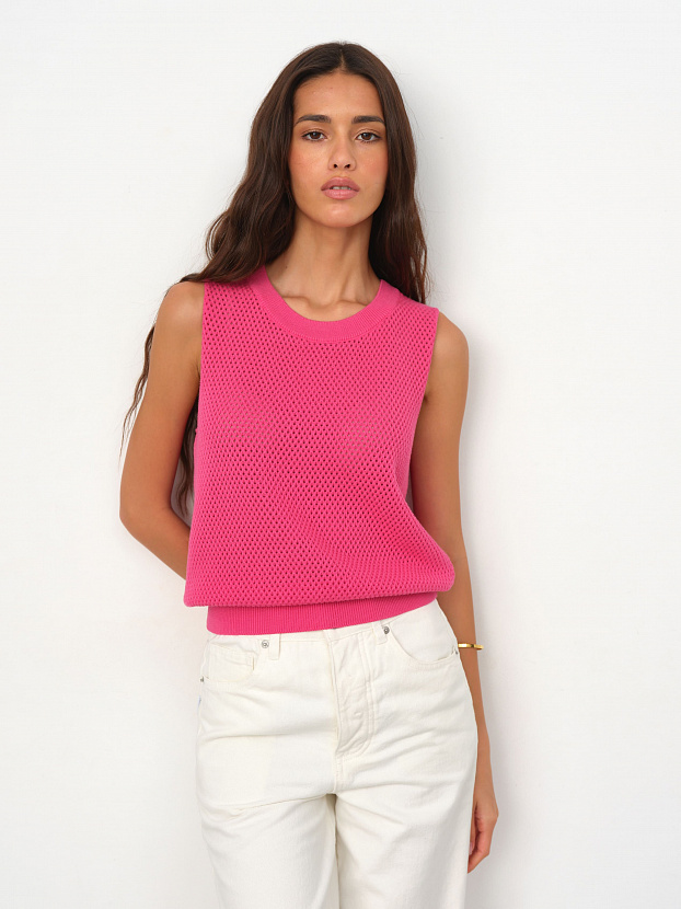 Терри джемпер без рукавов трикотажный (фуксия, 44-46)