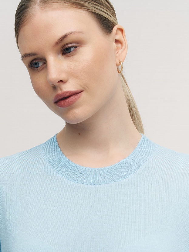 Адель джемпер (футболка) трикотажный (голубой, 44-46)