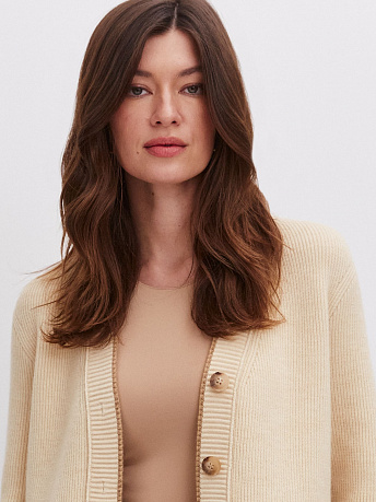 Кардиган из шерсти мериноса и мохера Амега