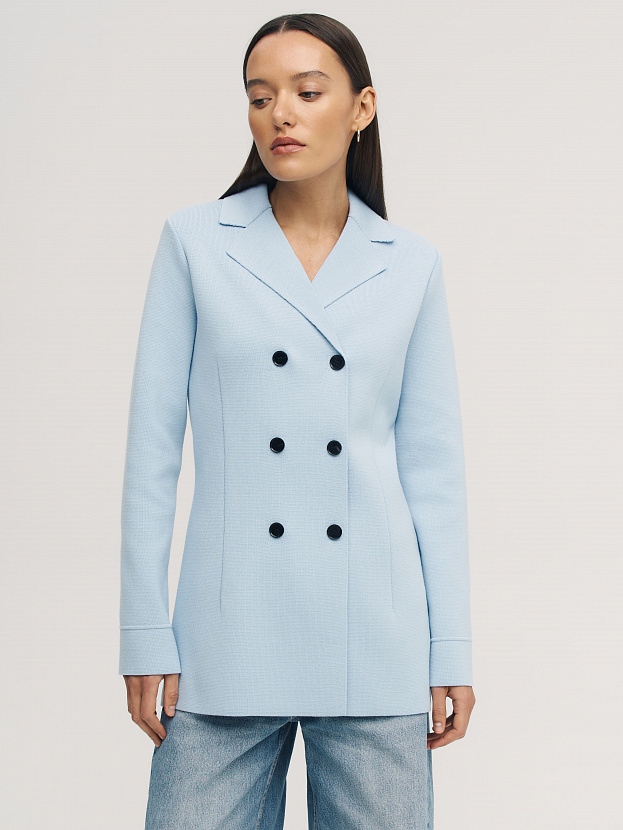 Диор жакет трикотажный (голубой, 46)