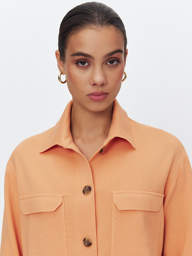 Джем кардиган (рубашка) трикотажный (св.оранжевый, 44-46)