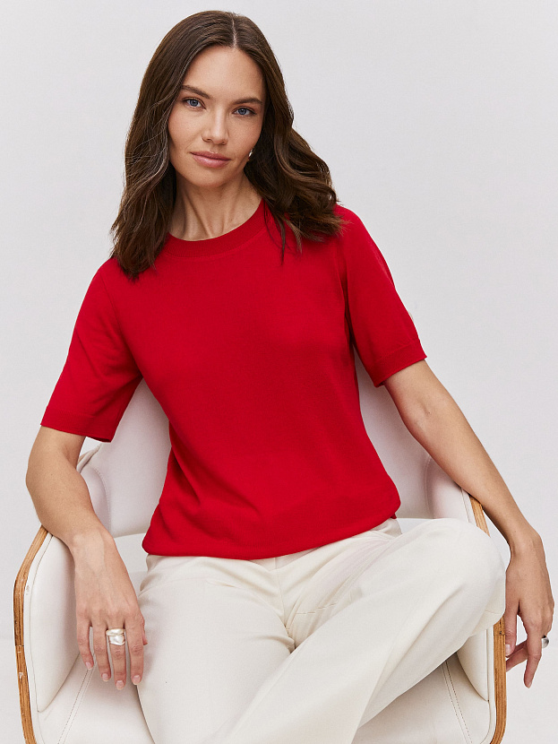 Адель джемпер (футболка) трикотажный (красный, 44-46)