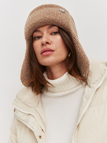 Шапка-ушанка из мохера и шерсти мериноса Стокгольм