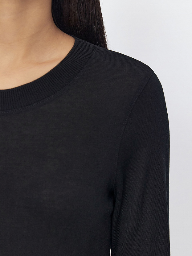 Петра джемпер (лонгслив) трикотажный (черный, 44-46)