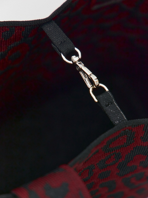 Сумка жаккардовая 2025-Л03 (черный/бордо)