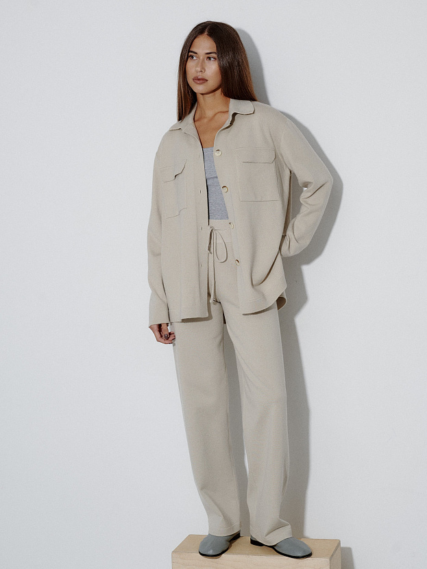 Джемми костюм ( рубашка+брюки ) трикотажный (светло-песочный, 40-42/164-170)