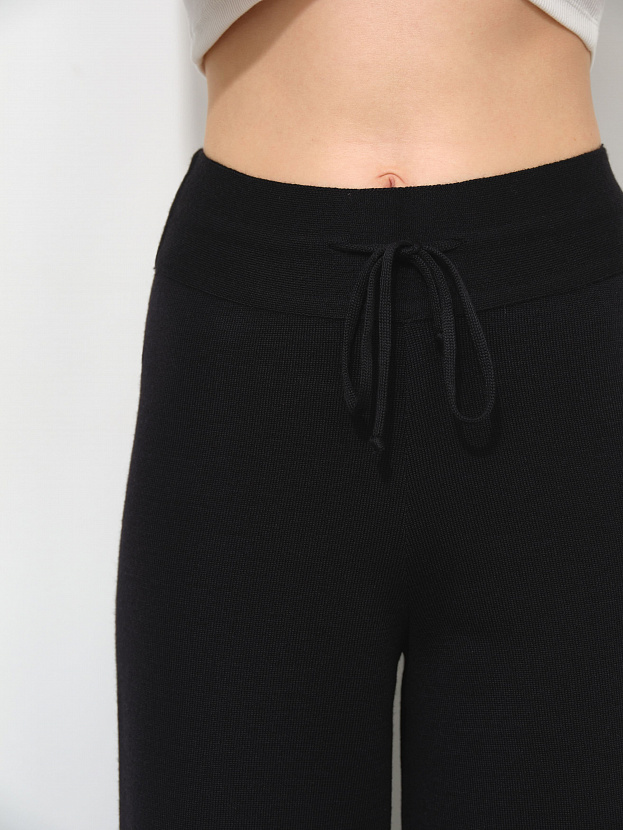 Палаццо брюки трикотажные (черный, 40-42/164-170)