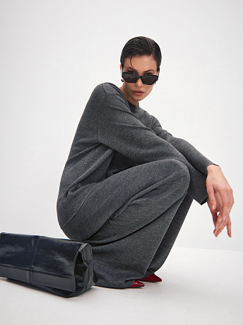 Брюки из шерсти мериноса с вискозой и люрексом Ария