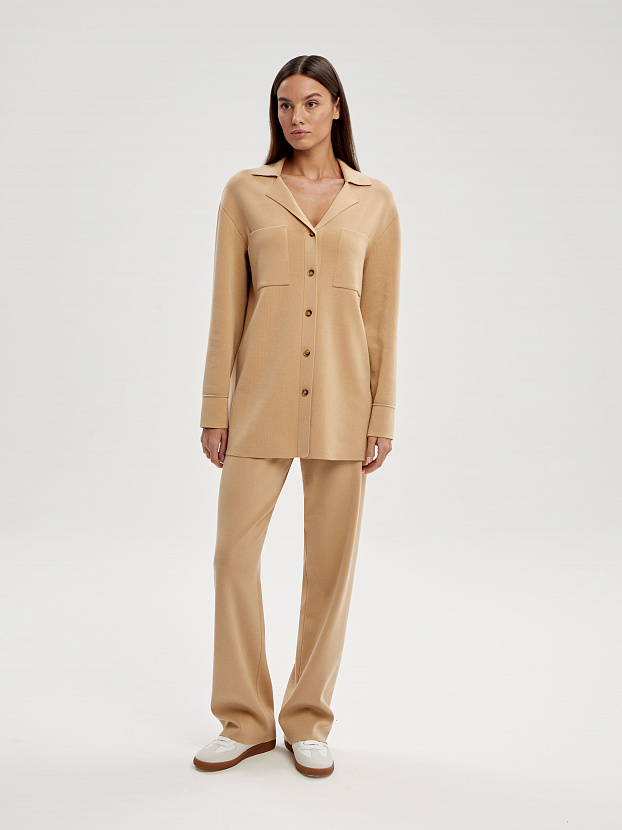 Портофино костюм (рубашка+брюки) трикотажный (светло-бежевый, 40-42/164-170)