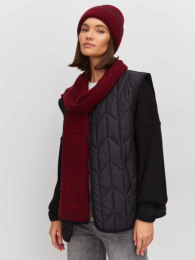 Бредли комплект (шапка+шарф) трикотажный (черный/красный)