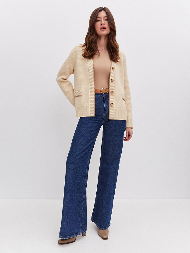 Амега кардиган трикотажный (кремовый, 44-46)