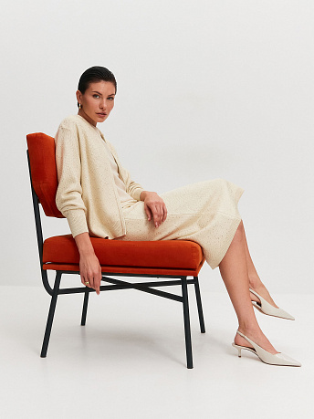 Юбка с пайетками из хлопка и вискозы Лора