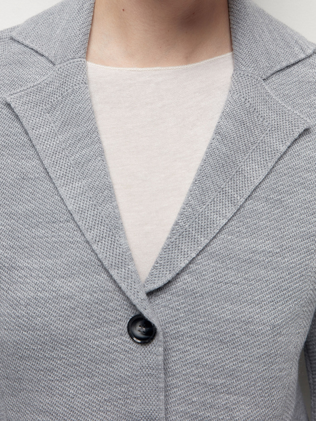 Имбирь жакет трикотажный (светлый маренго, 46)