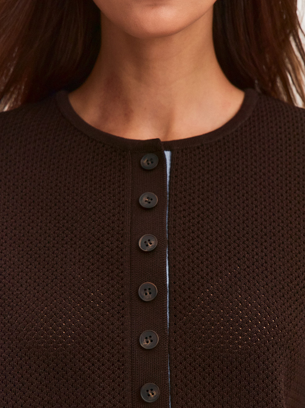 Мальта джемпер (поло) трикотажный (т. коричневый, 44-46)