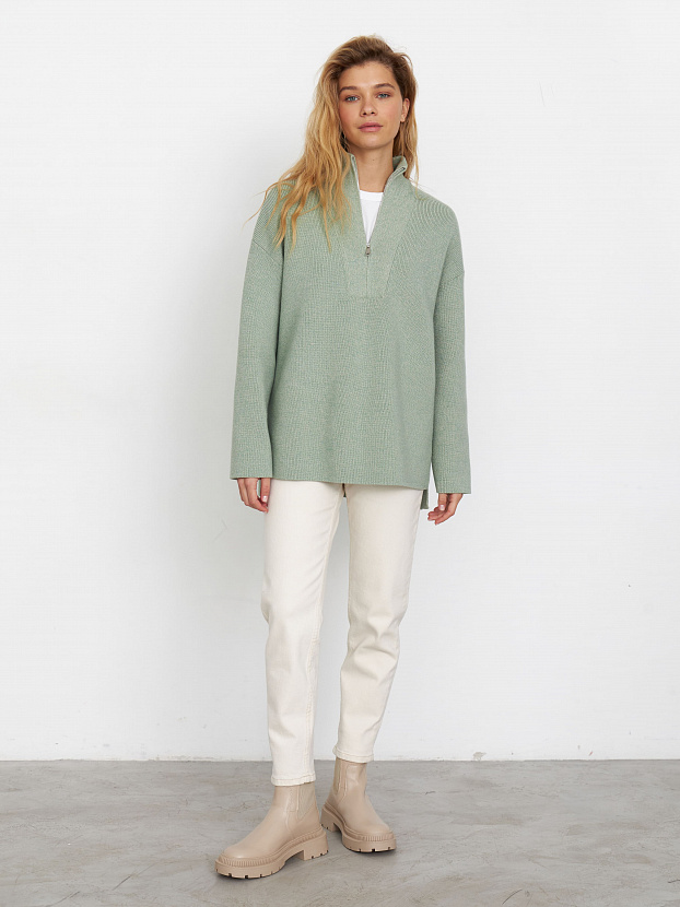 Голди джемпер трикотажный (св.зеленый/песочный, 44-46)