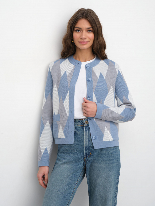 Скай жакет трикотажный (серо-голубой, 44-46)
