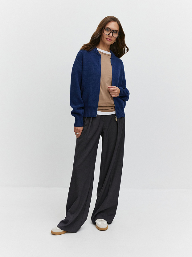 Эльба джемпер (бомбер) трикотажный (темно-синий, 44-46)