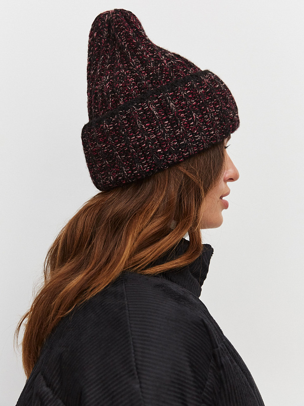 Черри шапка трикотажная (черный/бордо, 56-58)