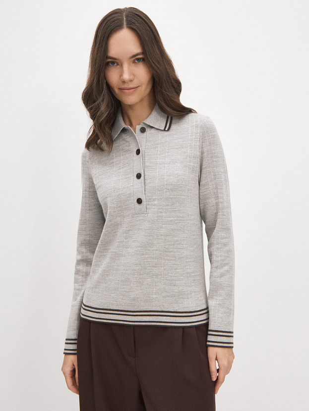 Кайли джемпер трикотажный (светло-серый меланж, 44-46)