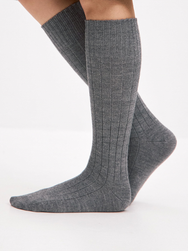 Гольфы трикотажные Степ (серый меланж, 36-40)