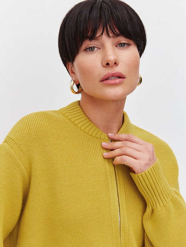 Эльба джемпер (бомбер) трикотажный (охра, 44-46)