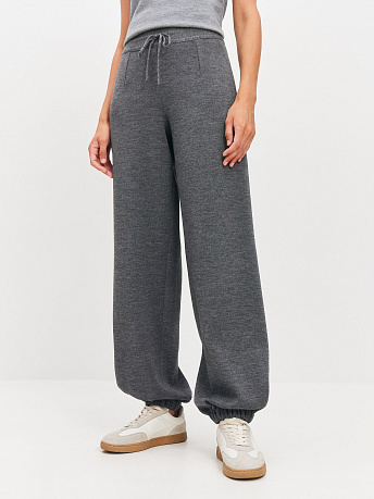 Брюки палаццо с шерстью мериноса и вискозой Трей