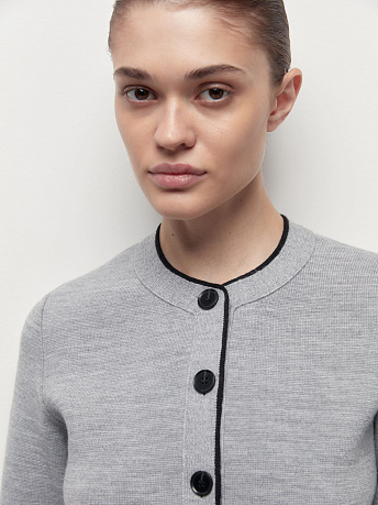 Жакет из шерсти мериноса с окантовкой Сириус