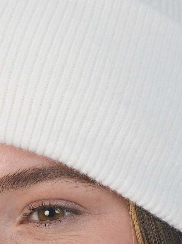 Квартет комплект (шапка+шарф) трикотажный (белый, 56-58)