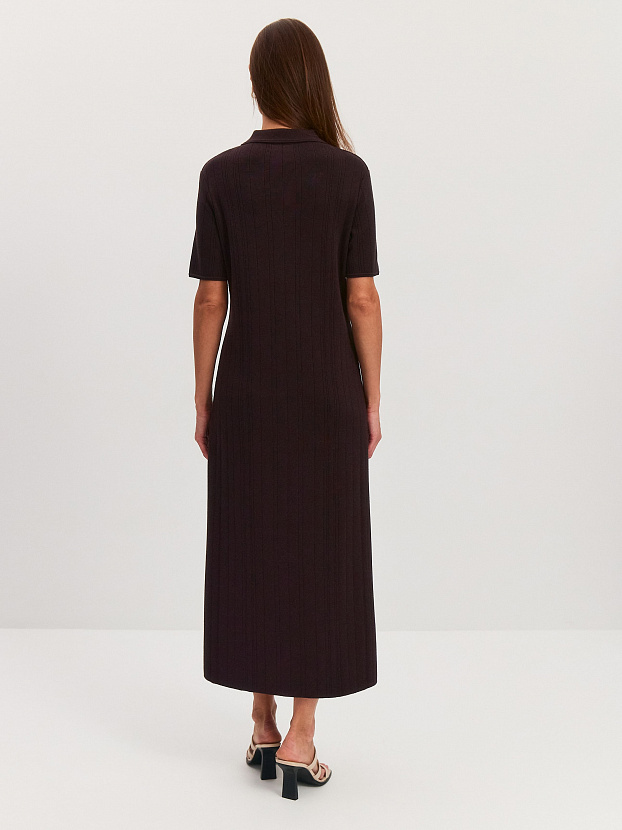 Сафари платье трикотажное (т. коричневый, 44-46)