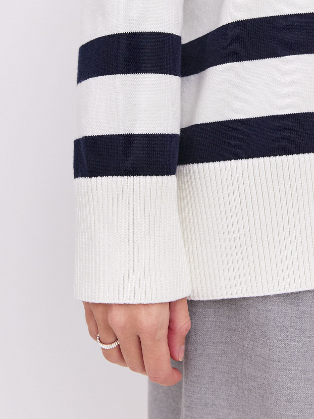 Астрид джемпер трикотажный (белый/т.синий, 44-46)