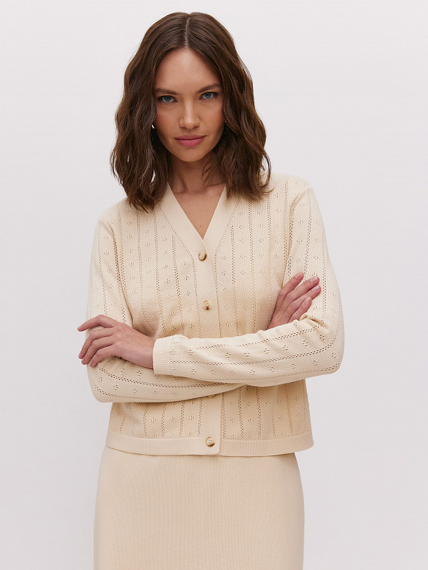 Джеси кардиган трикотажный (кремовый, 46)