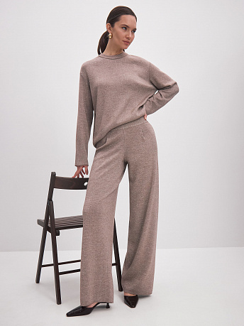 Брюки из шерсти мериноса с вискозой и люрексом Ария