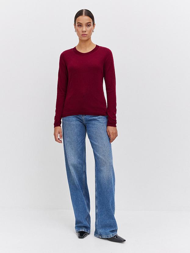 Петра джемпер (лонгслив) трикотажный (бордо, 44-46)