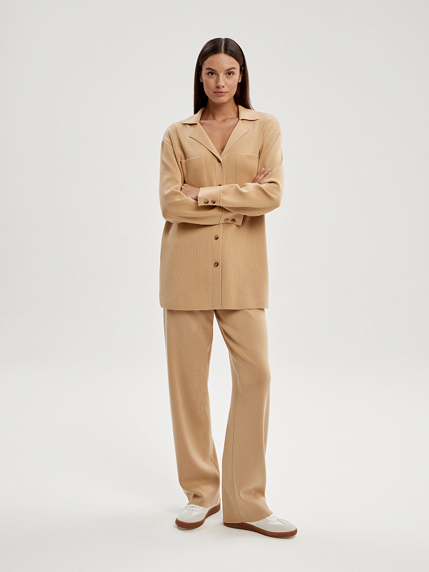 Портофино костюм (рубашка+брюки) трикотажный (светло-бежевый, 40-42/164-170)