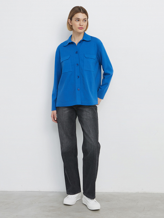 Джем кардиган (рубашка) трикотажный (ультрамарин, 44-46)