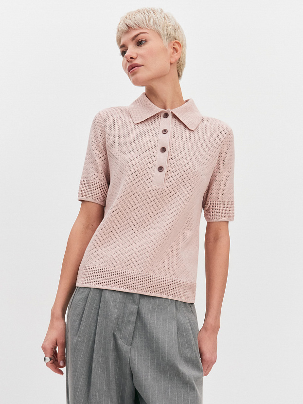 Симоне джемпер (футболка) трикотажный (пудровый, 44-46)