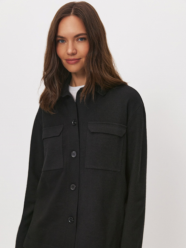 Джем кардиган (рубашка) трикотажный (черный, 44-46)