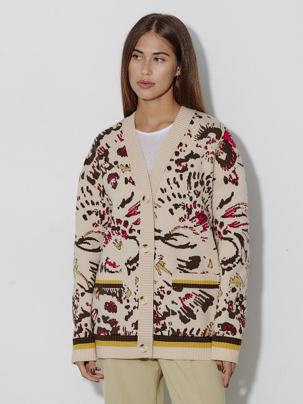 Горизонт кардиган трикотажный (кремовый, 44-46)