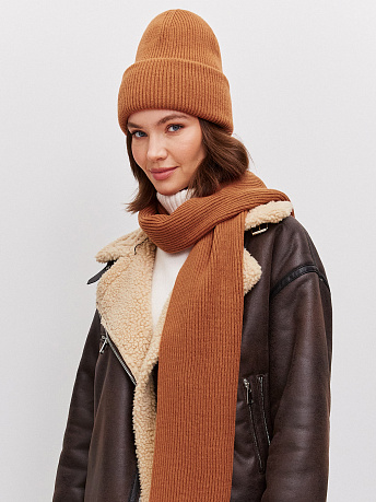 Комплект из шапки и шарфа из шерсти мериноса Ботаника
