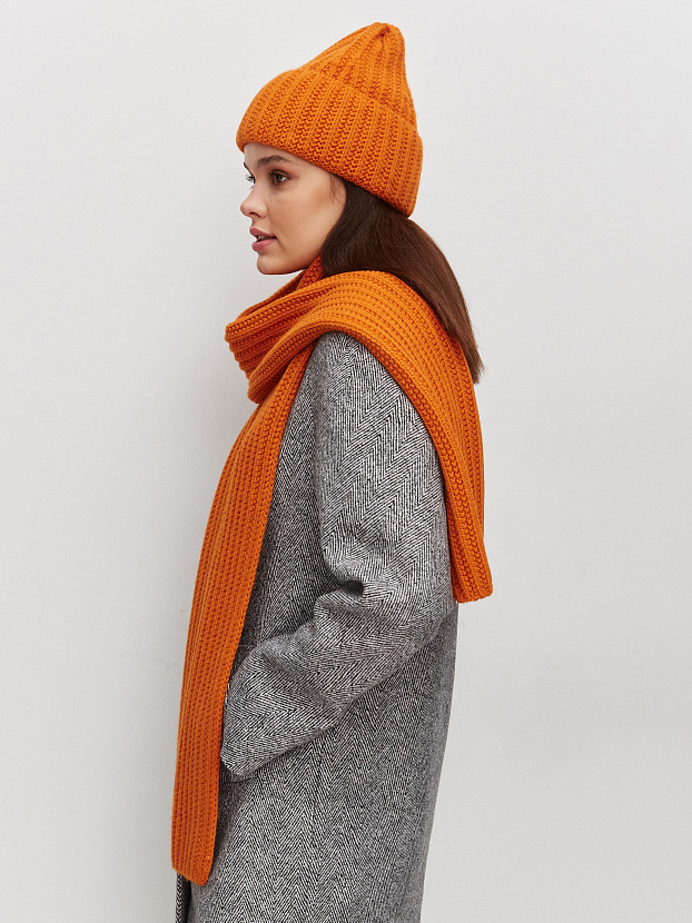Черри комплект (шапка+ шарф) трикотажный (терракот, 56-58)