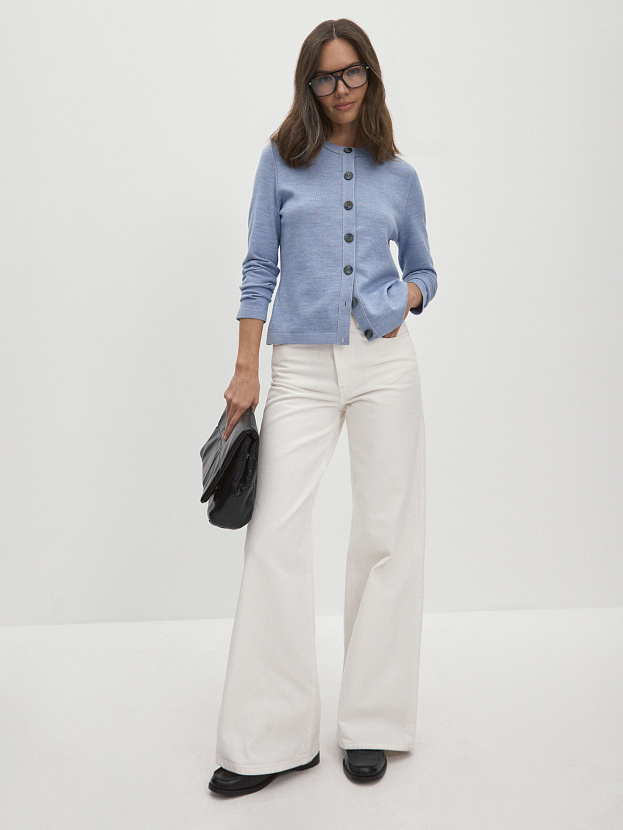 Мята кардиган трикотажный (голубой, 46)